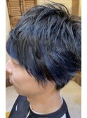 インナーカラーフェイスフレーミングブルーカラー