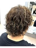 【サーフカールパーマ】ハイライトメッシュスパイラルパーマ