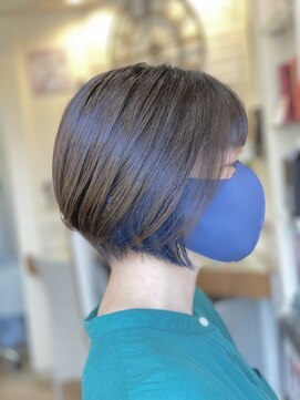 ヘアーアンドライフ ハート(hair&life HEART) インナーカラー　ブルー