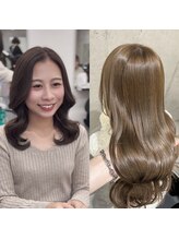 レイヤーカットとWカラーで作る透明感カラー