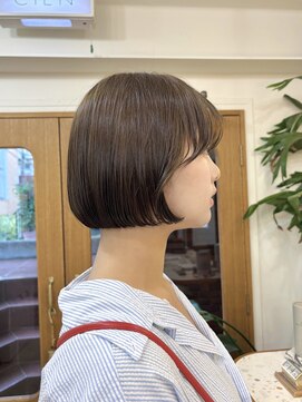 シエン 恵比寿(CIEN) くびれヘア/オリーブベージュ/ミニボブ/顔まわりレイヤー/恵比寿