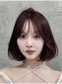 ミディアムヘア韓国ボブタッセルボブレイヤーボブデザインカラー