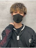 スペインカールスパイキーショートブルーブラックフェザーパーマ