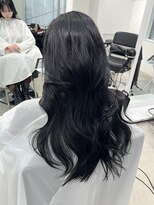 ヨーク(YOKE)&nbsp;ロングレイヤー前髪顔周り韓国ヘアくびれヘアディープグレージュ