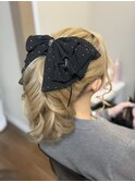 名古屋駅★栄駅/結婚式お呼ばれポニーテール◎リボンヘアセット