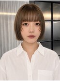 【喜友名】ボブレイヤーボブ髪質改善ストレートパーマブラウン
