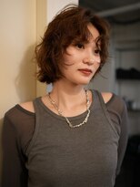 ノラ シブヤ(NORA)&nbsp;小顔ミディアムパーマミディアムデジタルパーマボブパーマ前髪