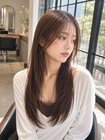 バグズ ヘアデザイン 桔梗が丘店(Baguz HAIR DESIGN) 艶感ショコラブラウン小顔シースルーロングヘア