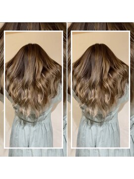 チョビー 銀座(chobii) チョビー銀座桜井　バレイヤージュハイライトブリーチグラデ