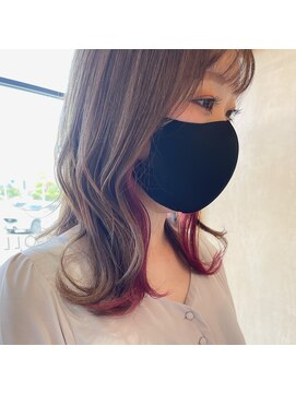 ニコル(NICOLL) 大人可愛いミルクティーベージュ×ピンクイヤリングカラー伊勢崎