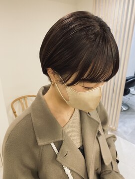 ネリー 銀座(NERIE) 美髪合わせカット グレージュカラー大人かわいいミニボブ