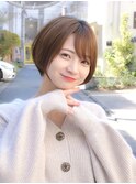 20代30代40代◎小顔ショートボブショコラアッシュふんわりカール