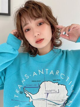 ハニーシブヤ(HONEY shibuya) ふわくしゃアレンジのマッシュウルフシルキーベージュ