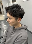 アップバングワンカールスパイラルショート