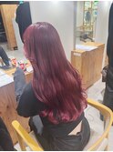 レッドカラー/赤髪/髪質改善カラー/ダブルカラー