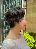スタイリング簡単ショートパーマ