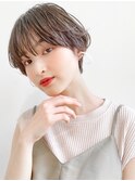 小顔ショートボブハイライトカラー大人ショートカット白髪ぼかし