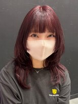 フォルテ 城北店&nbsp;ワインレッド ブリーチカラー ダブルカラー デザインカラー