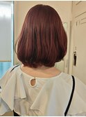 美髪ボブ×ボルドーカラー