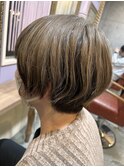ショートスタイル　逆インナー　ミルクティーブラウン