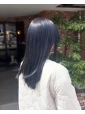ブルーブラック/艶髪/ミディアム/20代30代40代