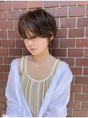 大人可愛い20代30代40代黒髪前下がりショートボブ丸みショート◎