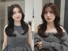 ★髪質改善トリートメントで艶やかな髪を手に入れるスタイル。伸ばしかけの前髪を2wayバングにアレンジ