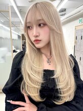 巻かなくても可愛いレイヤー［前髪カット/ブリーチなしダブルカラー/レイヤーカット/ボブ/韓国］