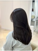 艶アッシュグレージュ/ローレイヤー/ロングスタイル
