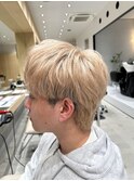 ウルフ/ミルクティーベージュ/似合わせカット/メンズカット