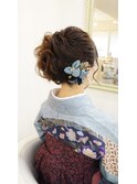 卒業式 サイドアップ　袴　着付け