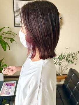 ルフテ(LOFTE) 切りっぱなしボブ/インナーピンク☆