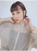 イメチェン前髪あり外ハネボブ×ラベンダーアッシュ