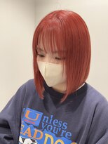 ゴウトゥデイ 渋谷MODI店(GO TODAY)&nbsp;レッドカラー×切りっぱなしボブ