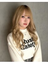 マアムジー 笹塚店(ma'am Zee) 【ma'am Zee篠原】ブロンドヘアー×ゆるふわコテ巻き