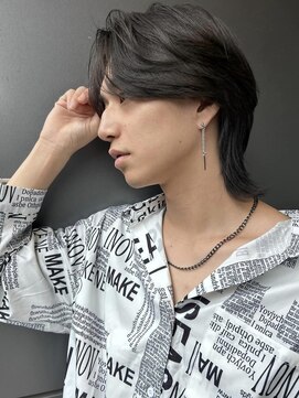 トルネード(TORNADO) ウルフカット メンズウルフ センターパート 韓国ウルフ A1104