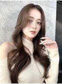 ロングレイヤーカットラベンダーグレーアッシュグレージュ美髪