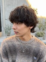 20代緩め波巻きスパイラルパーマメンズマッシュカット原宿fifth