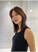ミディアムヘアレイヤーカット前髪カット髪質改善トリートメント