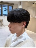 重め韓国毛流れマッシュスタイル