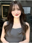 ワンホンレイヤーラテグレージュ韓国巻き結べるレイヤーカット