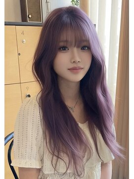 ココロヘアー 住吉店(Cocolo hair) ピンクラベンダーカラー×顔まわりカット×PRトリートメント