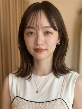 フレイムス ヘアアンドリラックス 戸田店(Frames hair&relax) 大人可愛いミディアム20代30代40代◎前髪ありくびレイヤー戸田