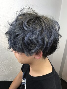 アヴァンス 北花田店(AVANCE) 【#パールブルー】×無造作パーマ風マッシュ