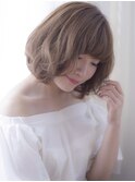 大人可愛い透け感小顔ひし形シフォンボブ20代30代40代髪質改善