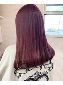 韓国風ヘア 色落ちも楽しめるチェリーピンク