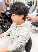ツイストスパイラルパーマツーブロックメンズマッシュメンズヘア