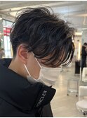 センターパート×ニュアンスパーマ20代30代