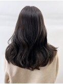ココアブラウン_斜めバンググレージュカラーシルキー_ba444461