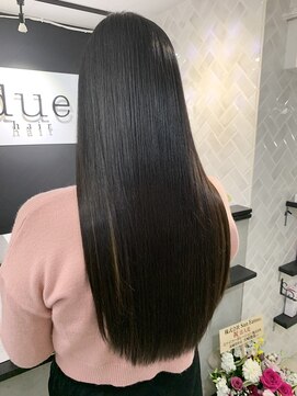 デューヘアー(due hair) 髪質改善トリートメント×サラ艶ロング×グレージュカラー